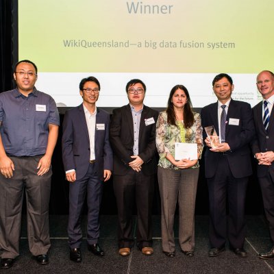 The Wiki team with Queensland Premier Campbell Newman. 